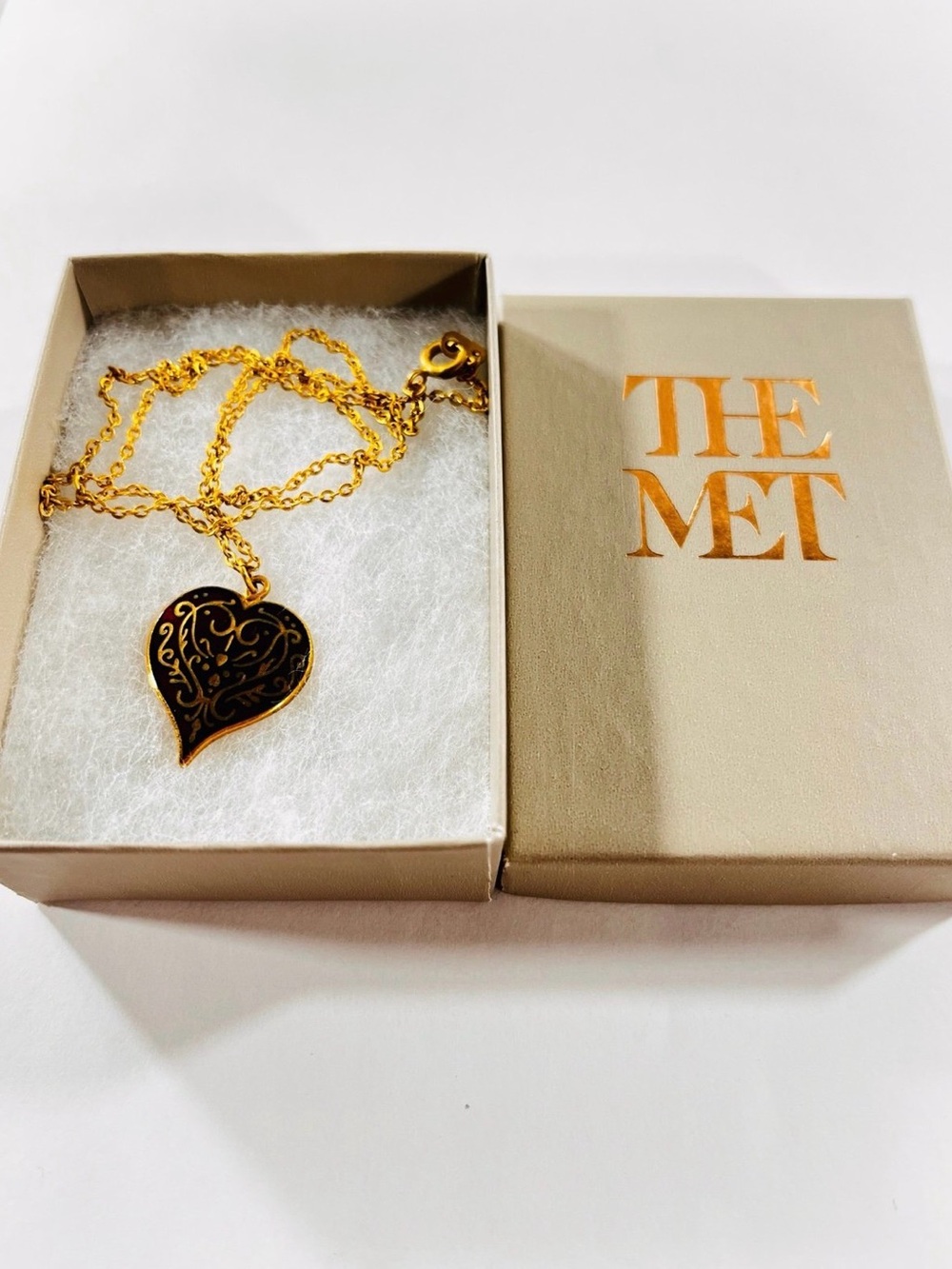 Gold Heart Pendant Necklace - Gold and Black